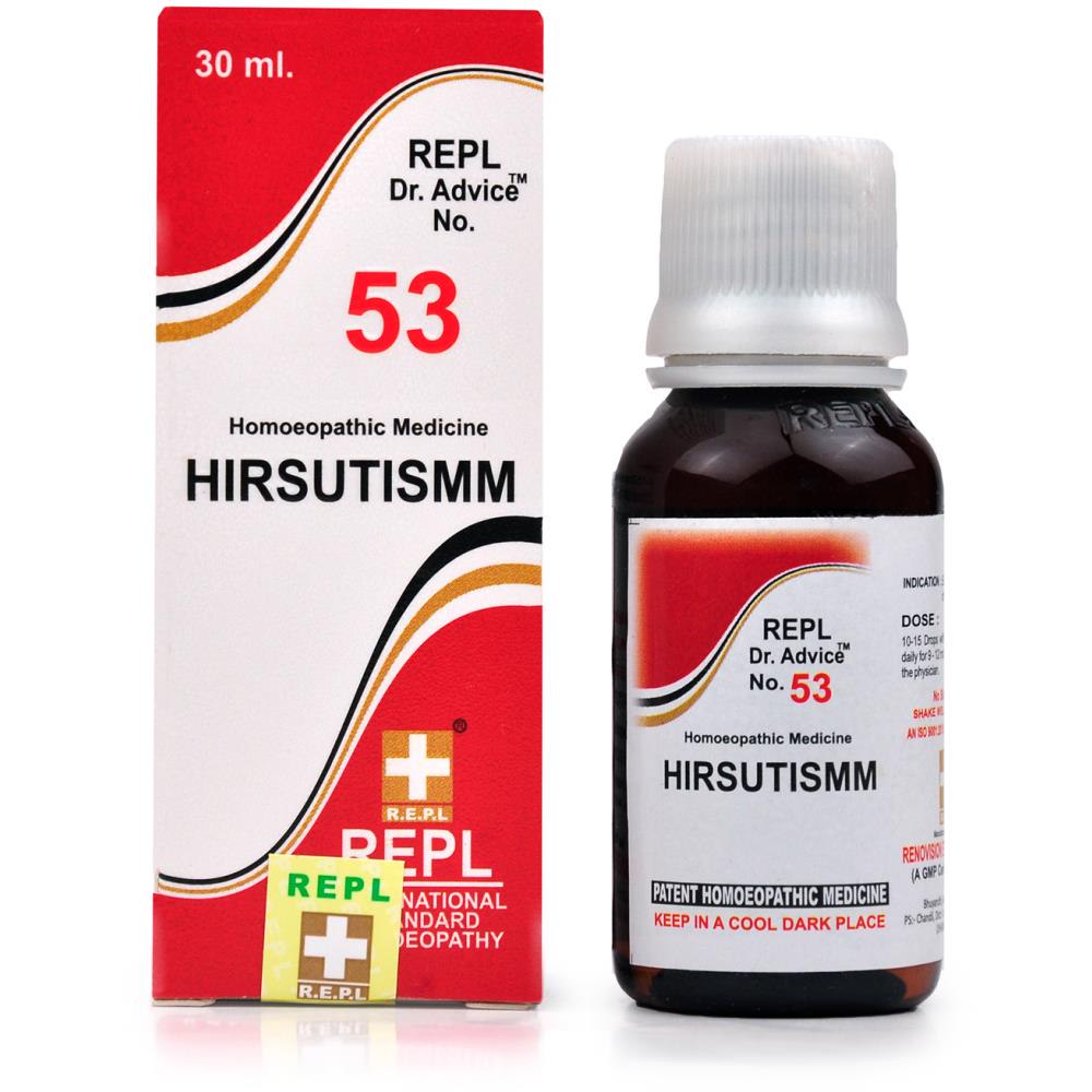 REPL-Dr.-Advice-No-53.jpg REPL Dr. Advice No 53 (Hirsutism) (30ml) For Hair Growth on Face Generally due to Hormonal Changes in Females - Image 1