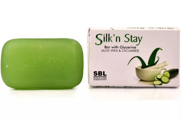 SBL Homeopathic Silk N Stay Alovera and Cucumber Soap 75gm for scar acne