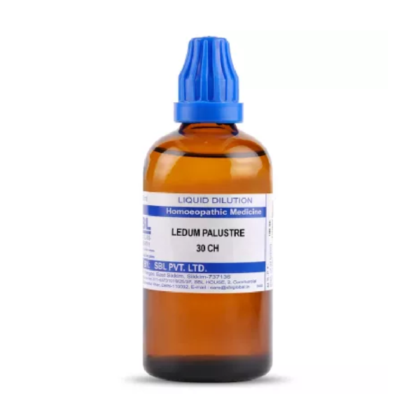 SBL Homeopathic Ledum Palustre Dlution (30 ML / 100 ML) For Itching Swelling Gout Joint Pain