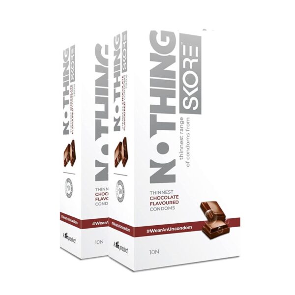 Skore Nothing Thinnest Pleasure Condoms | Chocolate Flavored - Pack of 2 | 10's each