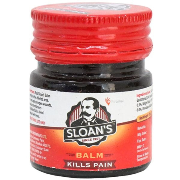 Sloans Balm for Pain - 20gm with 5 Herbal Oils For aches and pains, muscle cramps, arthritis, headache