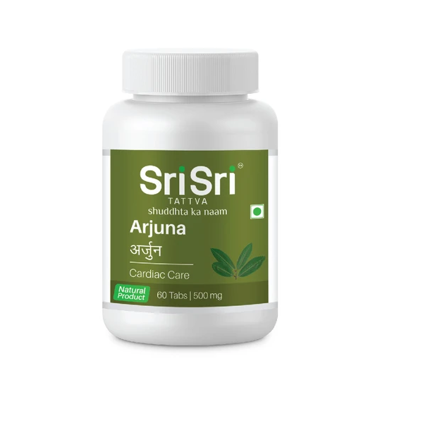 Sri Sri Tattva Ayurvedic Arjuna For angina, atherosclerosis, and heart failure 60 Tablets | 500mg