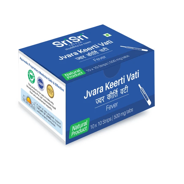 Sri Sri Tattva Ayurvedic Jvara Keerti Vati - Fever 500mg for infectious diseases anti-infective cold fever