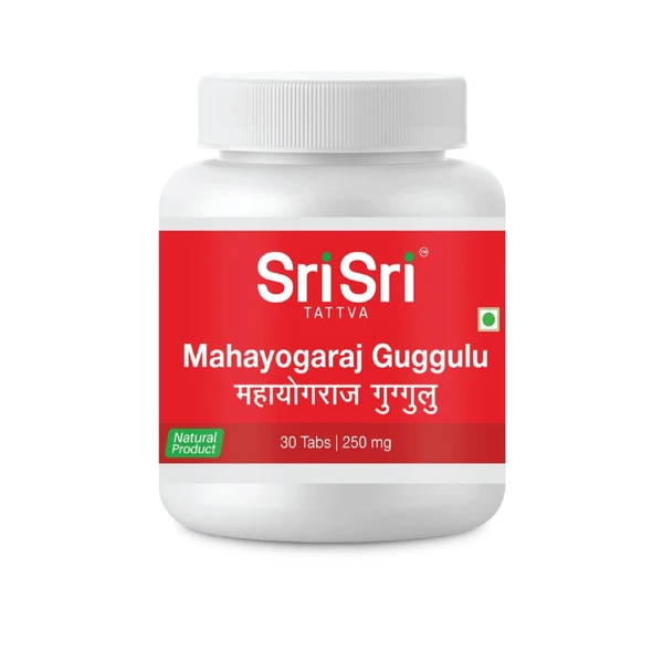 Sri Sri Tattva Ayurvedic Mahayogaraja Guggulu - Arthritic Pain Reliver 30 Tabs | 250mg for arthritis joint pain
