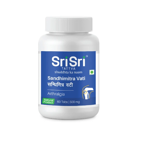 Sri Sri Tattva Ayurvedic Sandhimitra Vati For arthritis, joint pain and body pain 60 Tablets | 500mg