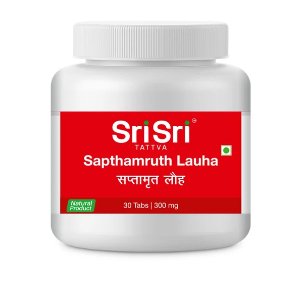 Sri Sri Tattva Ayurvedic Sapthamruth Lauha - Eye Care 30 Tablets | 300mg for appetite edema