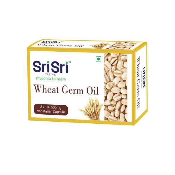 Sri Sri Tattva Ayurvedic Wheat Germ Veg Oil Capsules 30 capsules for stamina High levels of vitamin