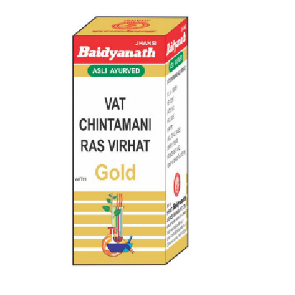 Baidyanath Mahalaxmivilas Ras (Swarna Yukta) (10tab) for Acts well in Cough, Cold, Fistula, Swelling in Throat and Sinusitis, Joint Pains