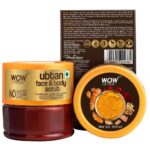 WOW Skin Science Ubtan Face & Body Scrub With Chickpea Flour, Almond Shell Powder, Saffron & Turmeric Extracts, Rose Water & Sandalwood Oil - 200 ml - Image 3