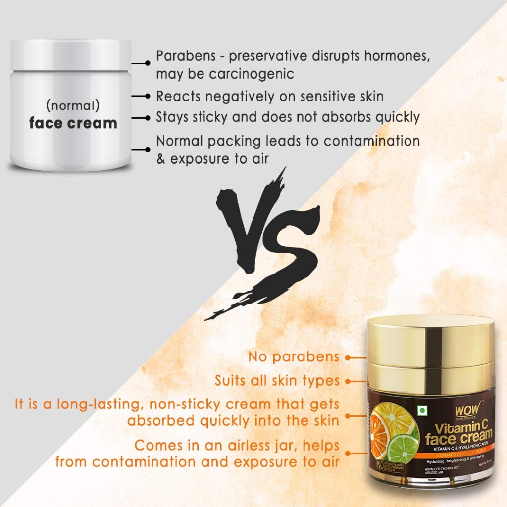 WOW Skin Science Vitamin C Face Cream - Oil Free, Quick Absorbing - For All Skin Types - No Parabens, Silicones, Color, Mineral Oil & Synthetic Fragrance - 50 ml - Image 7