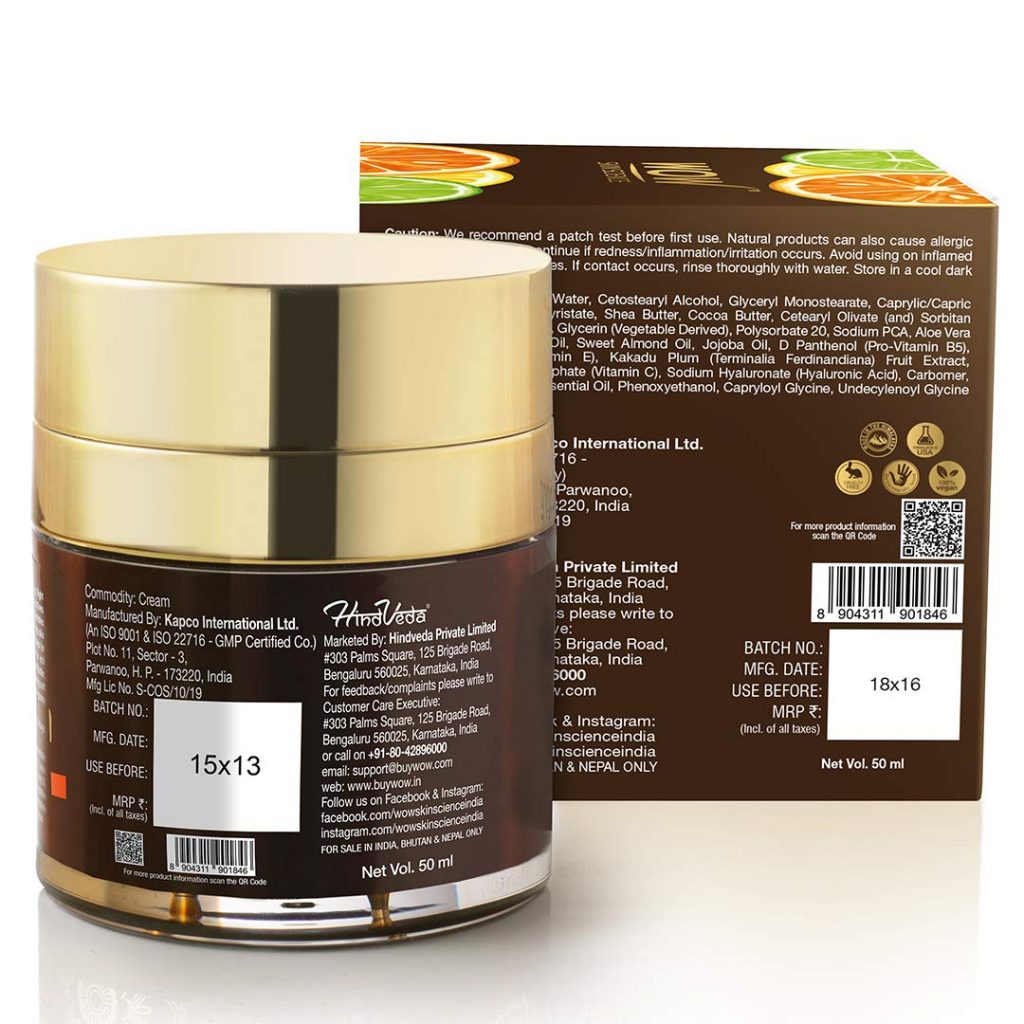 WOW Skin Science Vitamin C Face Cream - Oil Free, Quick Absorbing - For All Skin Types - No Parabens, Silicones, Color, Mineral Oil & Synthetic Fragrance - 50 ml - Image 8