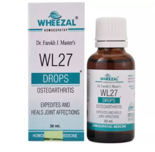 Wheezal Homeopathic WL27 Osteorthritis Drop - 30ml for joint pain Back & Knee Pain