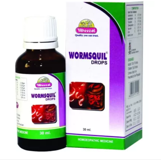 Wheezal Homeopathic Wormsquil Drop (30ml) for itching nausea