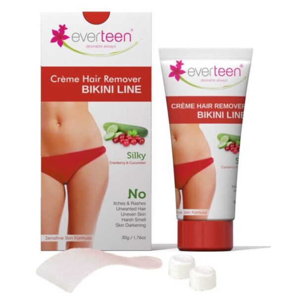 everteen SILKY Bikini Line Hair Remover Creme with Cranberry and Cucumber (50 g)