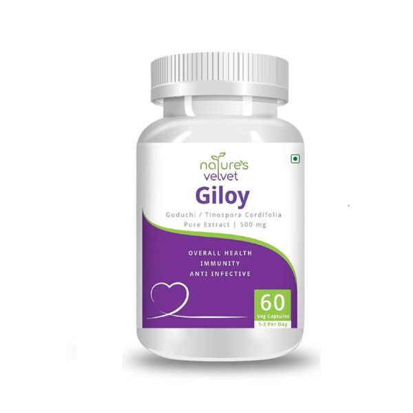 Nature's velvet Giloy Extract 500mg - 60 Capsules For Immunity Boost, infections