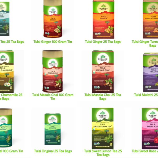 Organic India various choices of Tea