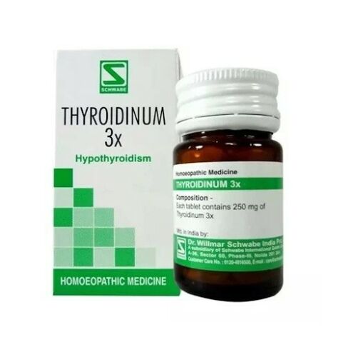 Willmar Schwabe India Thyroidinum 3X (20g) for digestive strength and stamina