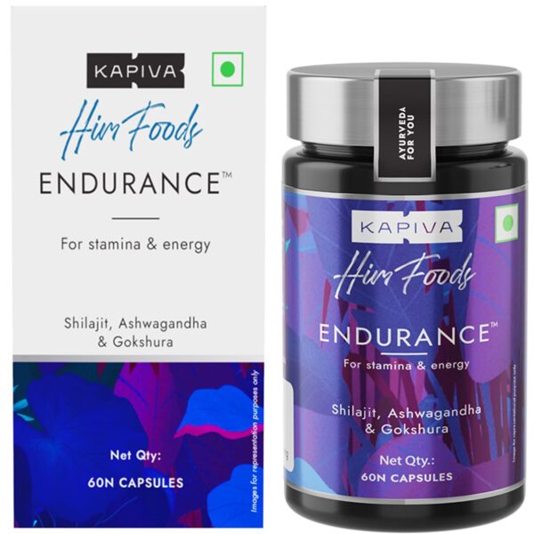 Kapiva Endurance Capsules - Research-backed blend of 14 Herbs (60 Capsules)