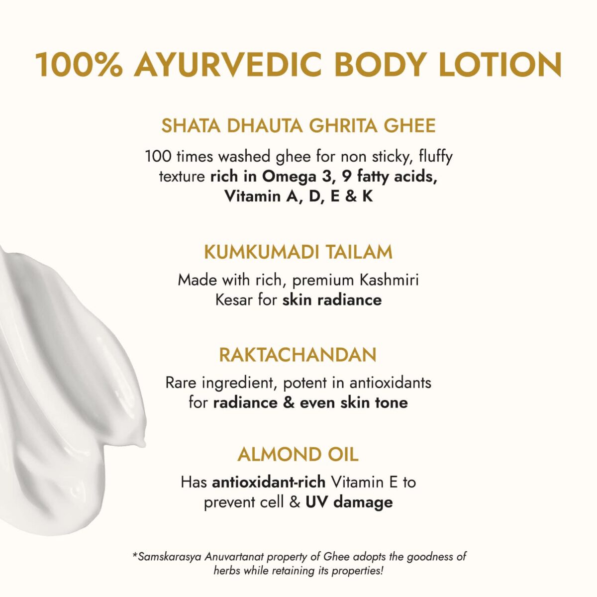 Kapiva Ghee Kumkumadi Body Lotion 200ml for Hydrating - Image 4