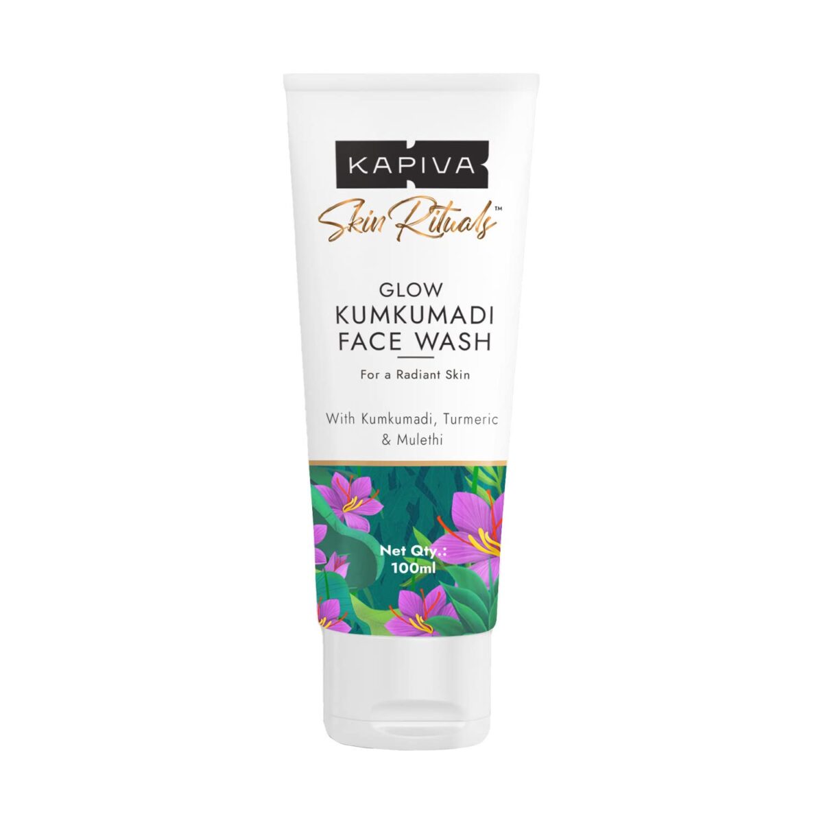 Kapiva Kumkumadi Glow Face Wash.1 Kapiva Kumkumadi Glow Face Wash 100gm for Reduces pigmentation & dark spots - Image 1