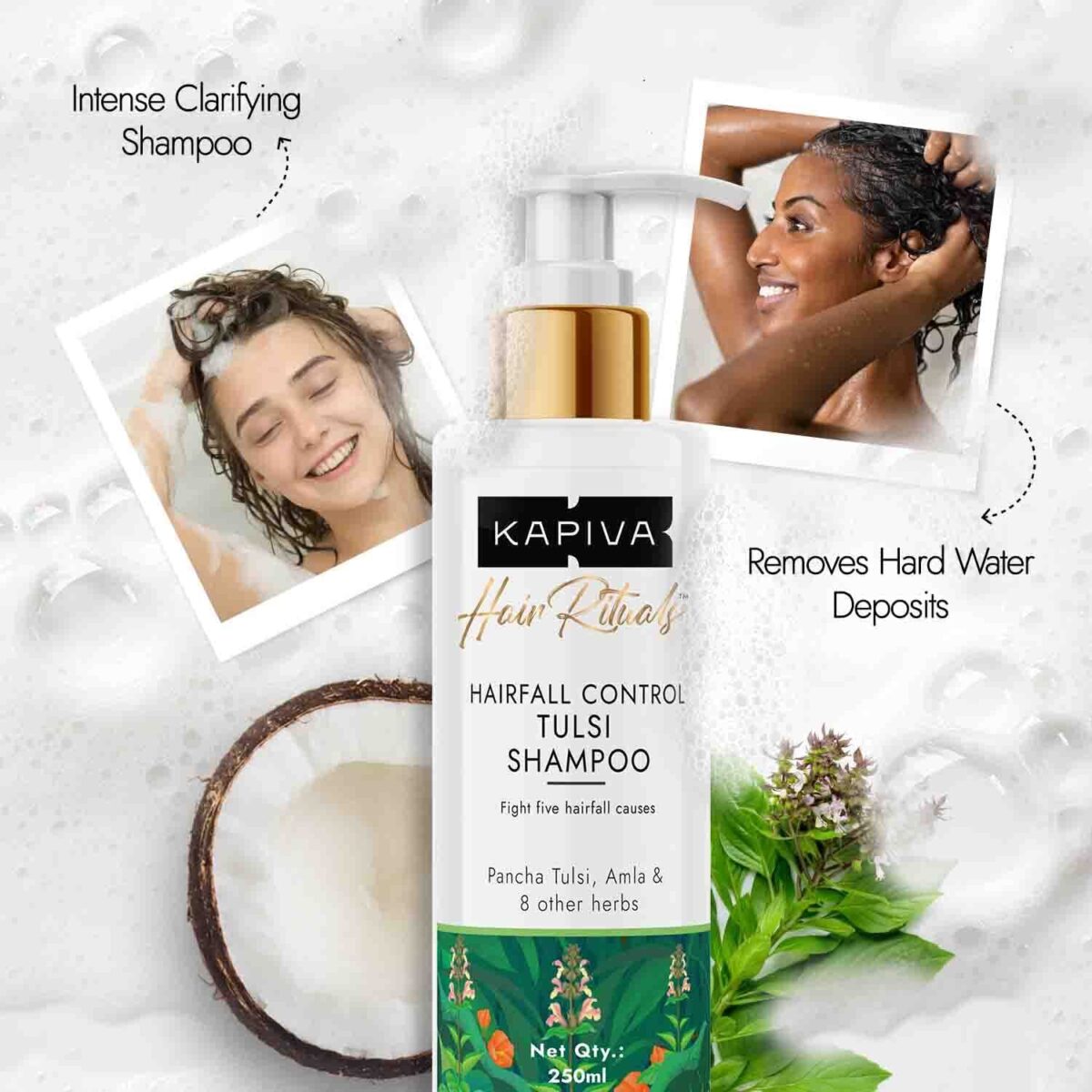 Kapiva Tulsi Anti Hairfall Shampoo 250ml for Controls Hair fall - Image 1