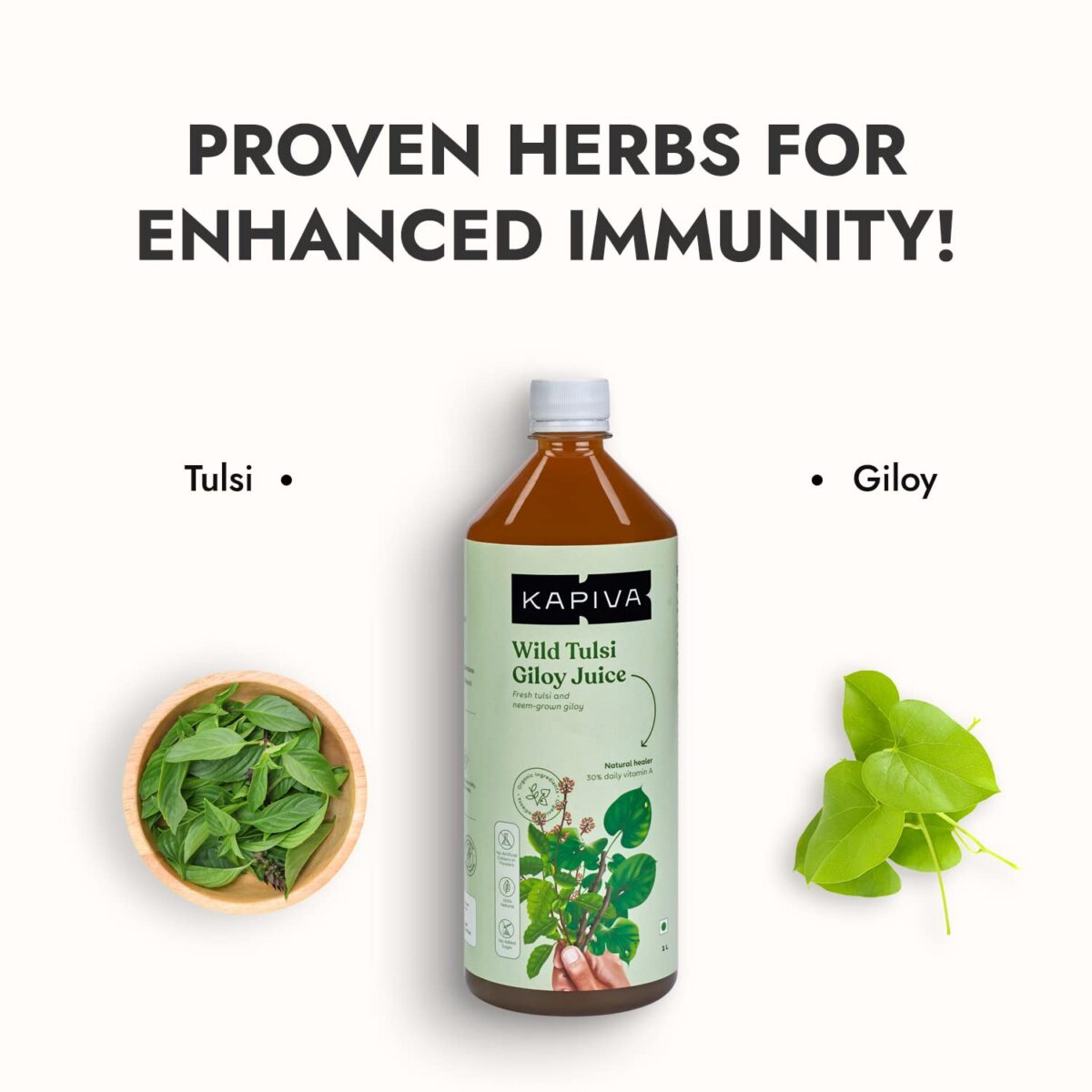 Kapiva Wild Tulsi Giloy Juice 1L for Support Immune Health - Image 8