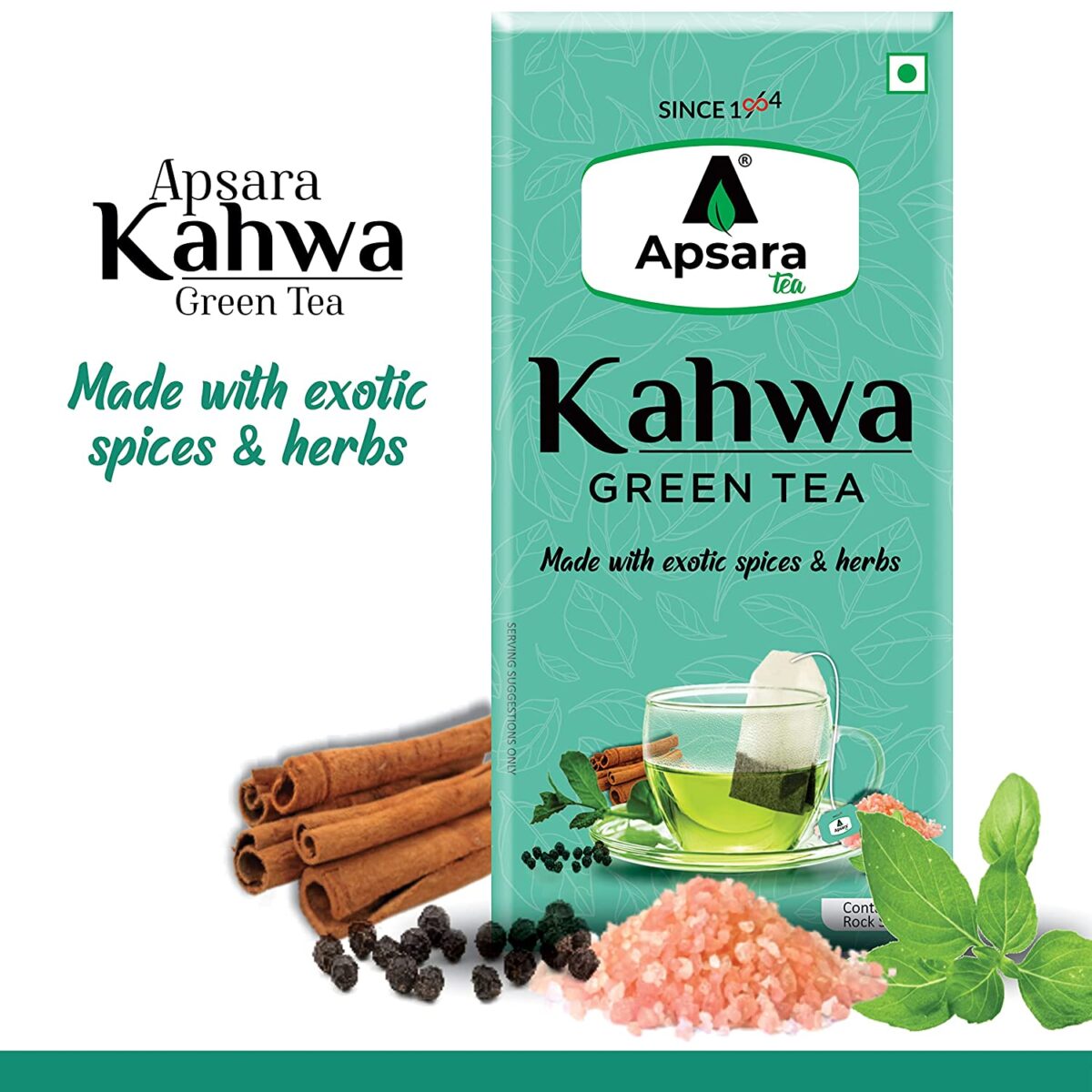 APSARA Detoxifying Green Tea Bags - 36 pcs, Spiced Kashmiri Detoxifying Kahwa Green Tea, Natural Body Cleanse & Immunity Booster with Rock Salt, Tulsi, Cardamom, Cinnamon, Black Pepper, Ashwagandha Tea - Image 2