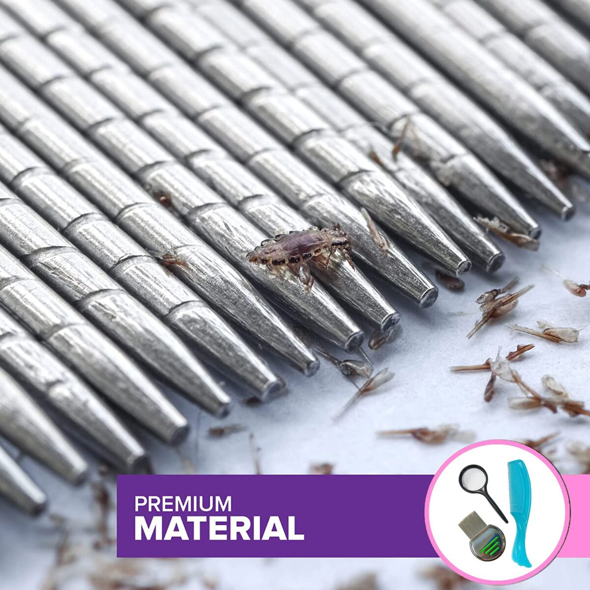 Akiara - Makes Life Easy Premium 3 Piece Lice Comb Kit - Lice and Nits Removal Comb with Fine Tooth and Magnifier Full Treatment Set Lice comb for hair. - Image 3