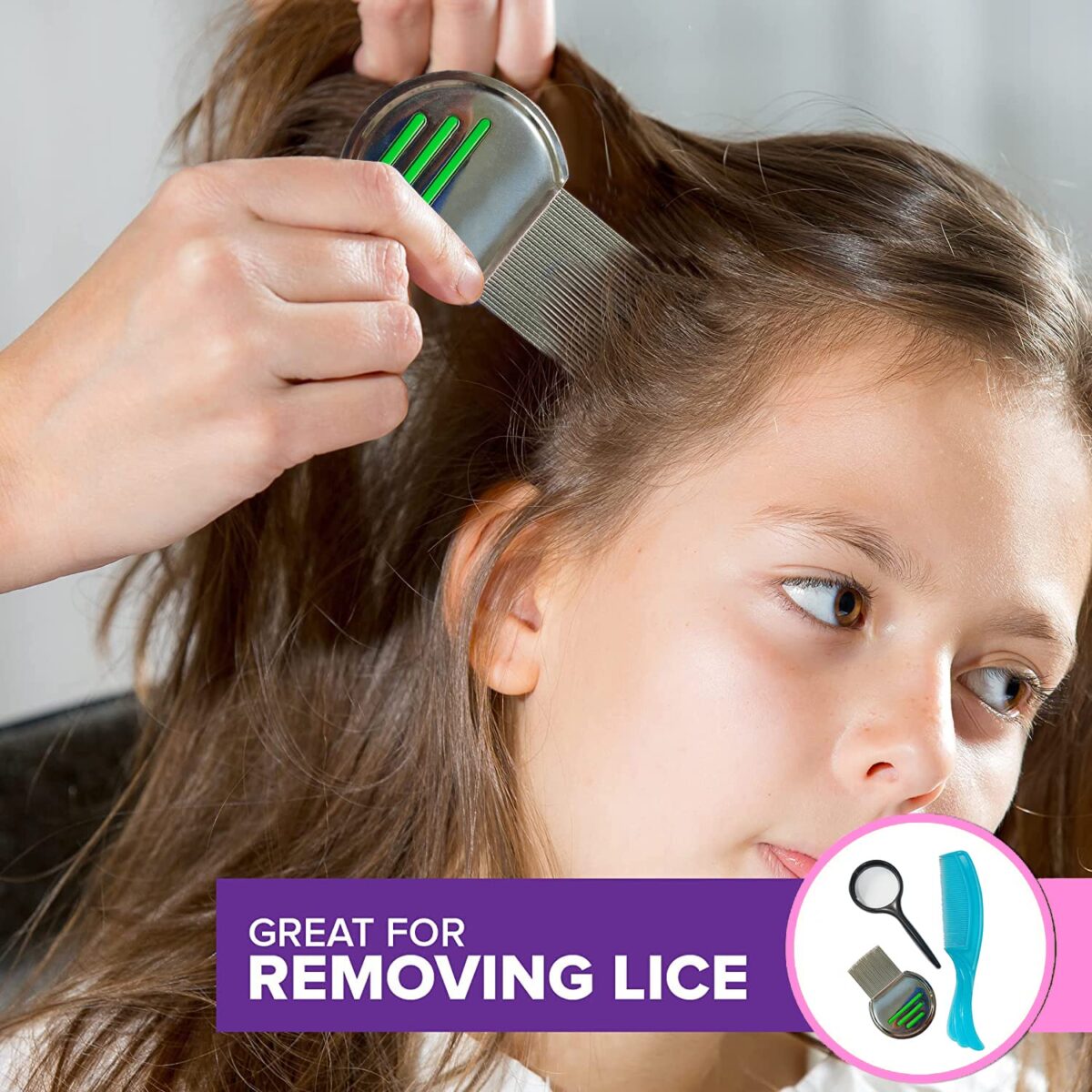 Akiara - Makes Life Easy Premium 3 Piece Lice Comb Kit - Lice and Nits Removal Comb with Fine Tooth and Magnifier Full Treatment Set Lice comb for hair. - Image 4