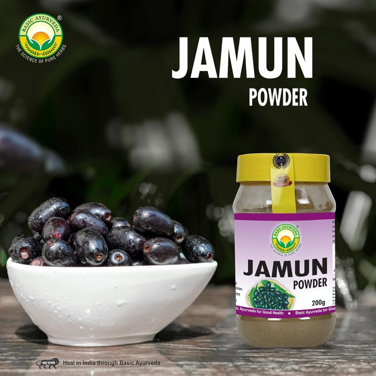 Basic Ayurveda Jamun Powde 200 gm for Digestion Diabetes Care - Image 3