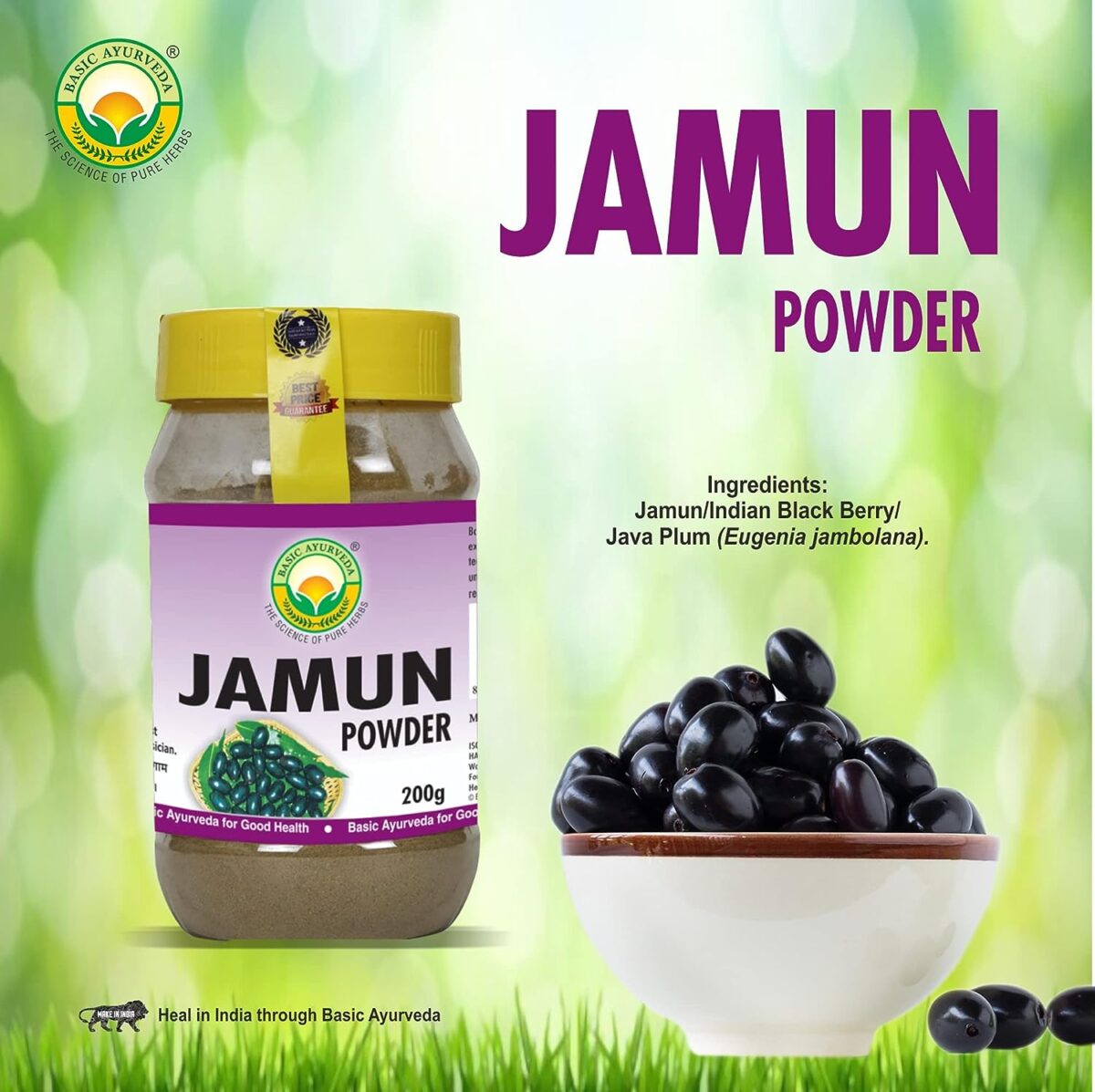 Basic Ayurveda Jamun Powde 200 gm for Digestion Diabetes Care - Image 4