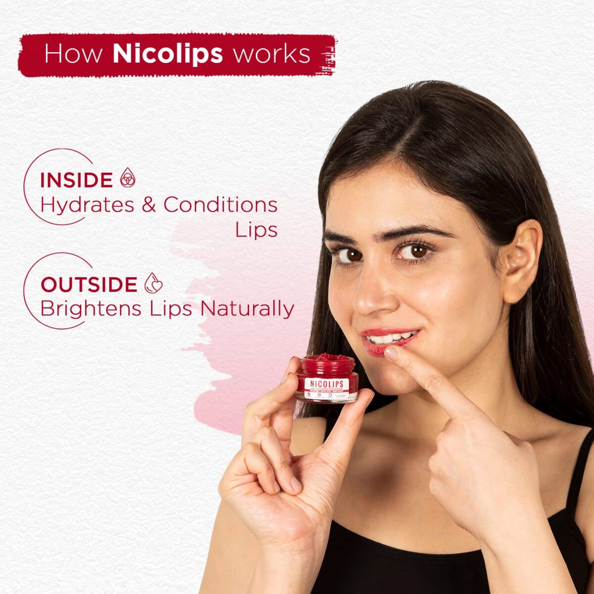 NicoLips Lip Scrub Balm Lightening Brightening Dark/Smoker Lips 20gm Chapped Lip - Image 3