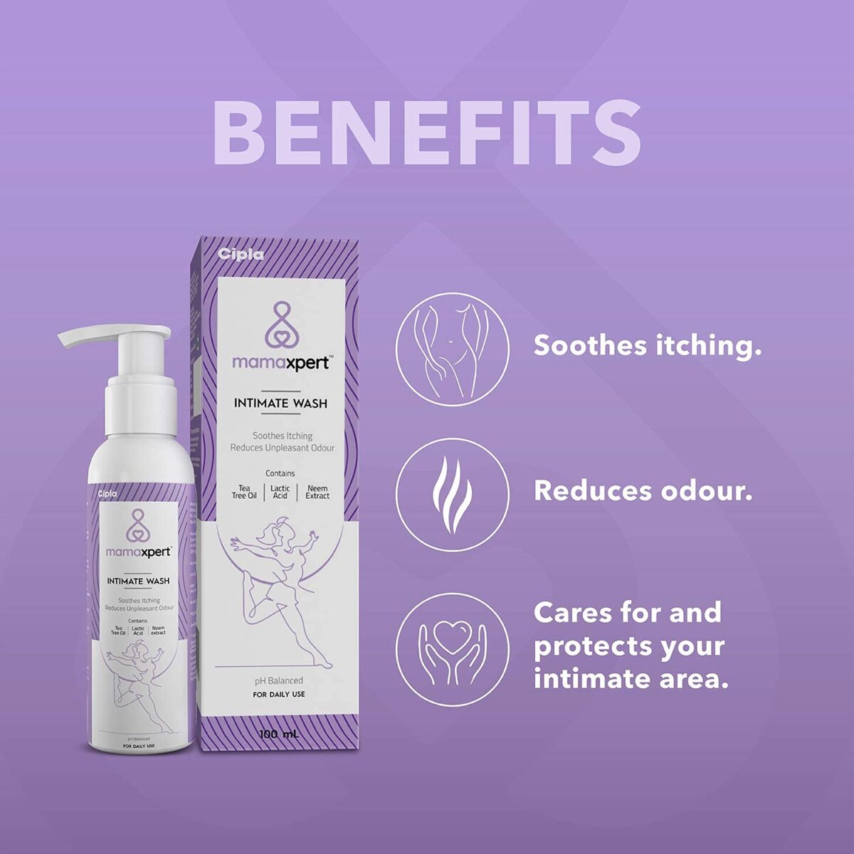 Cipla Mamaxpert Combo with Intimate Wash and Stretch Mark Removal Cream for Women - Image 6