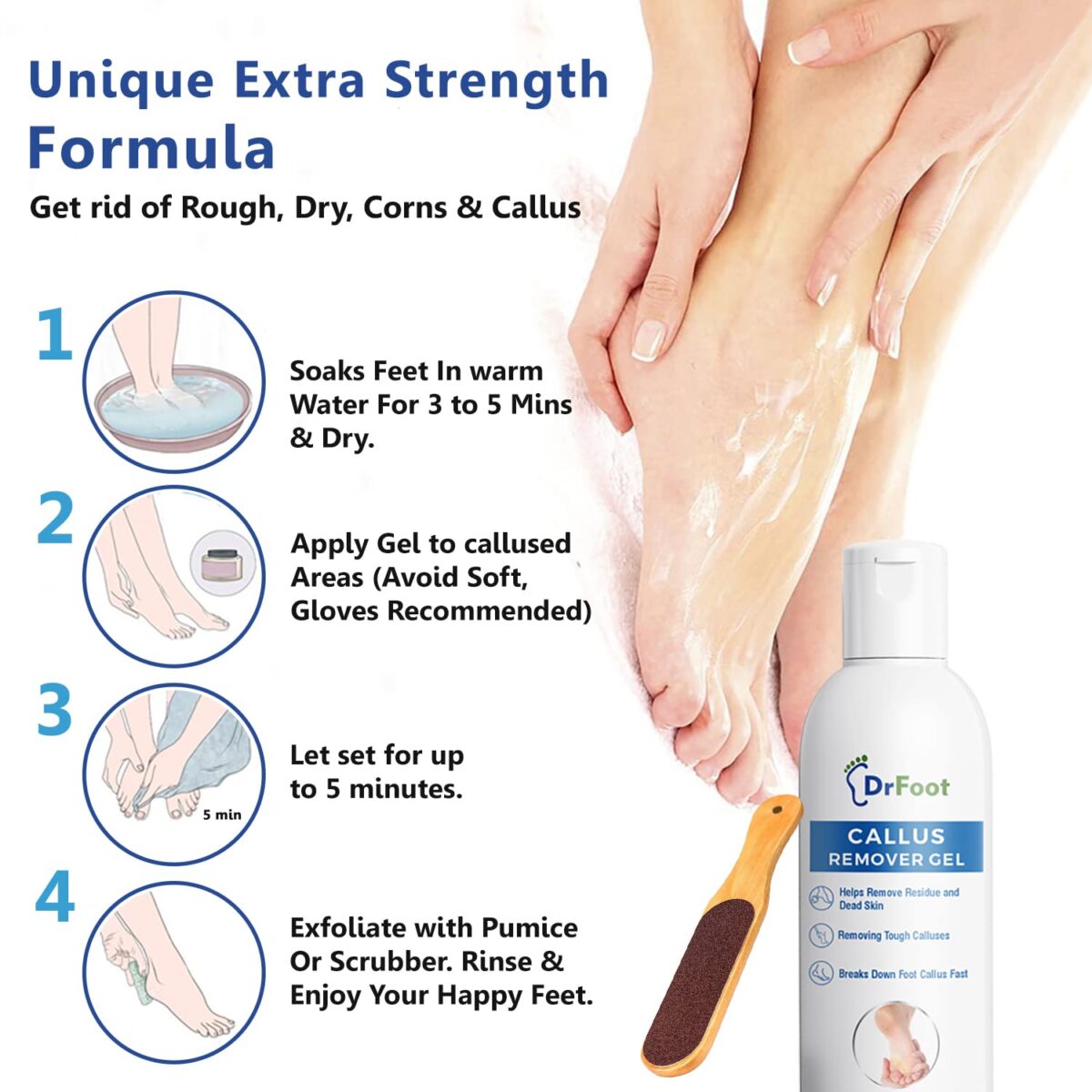 Dr Foot Callus Remover Gel Helps to remove Calluses and Corns also helps for Dry, Cracked skin with the Goodness of Urea, Tea Tree Oil, Coconut Oil, Aloe Vera Gel - 100ml - Image 6