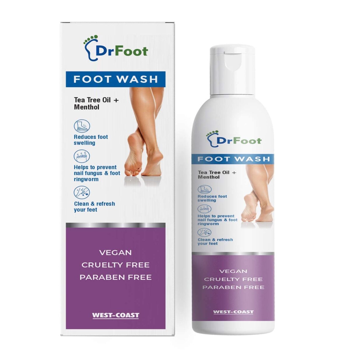 Dr Foot Wash with Tea Tree Oil.1 Dr Foot Wash with Tea Tree Oil, Menthol for Helps to Prevent Nail Fungus & Foot Ringworm, Clean & Refresh Your Feet, 100 ml - Image 1