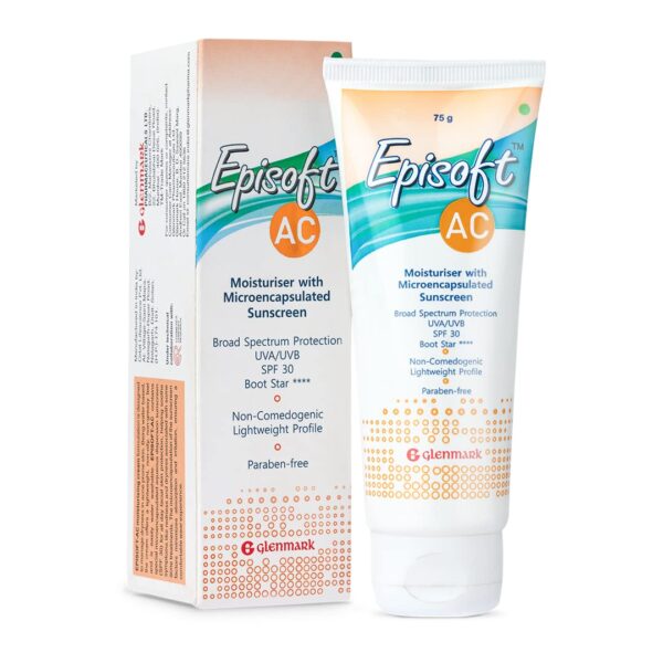 Episoft AC Sunscreen SPF 30 | Lightweight & Paraben-Free Cream 75ml for skin moisturiser skin care