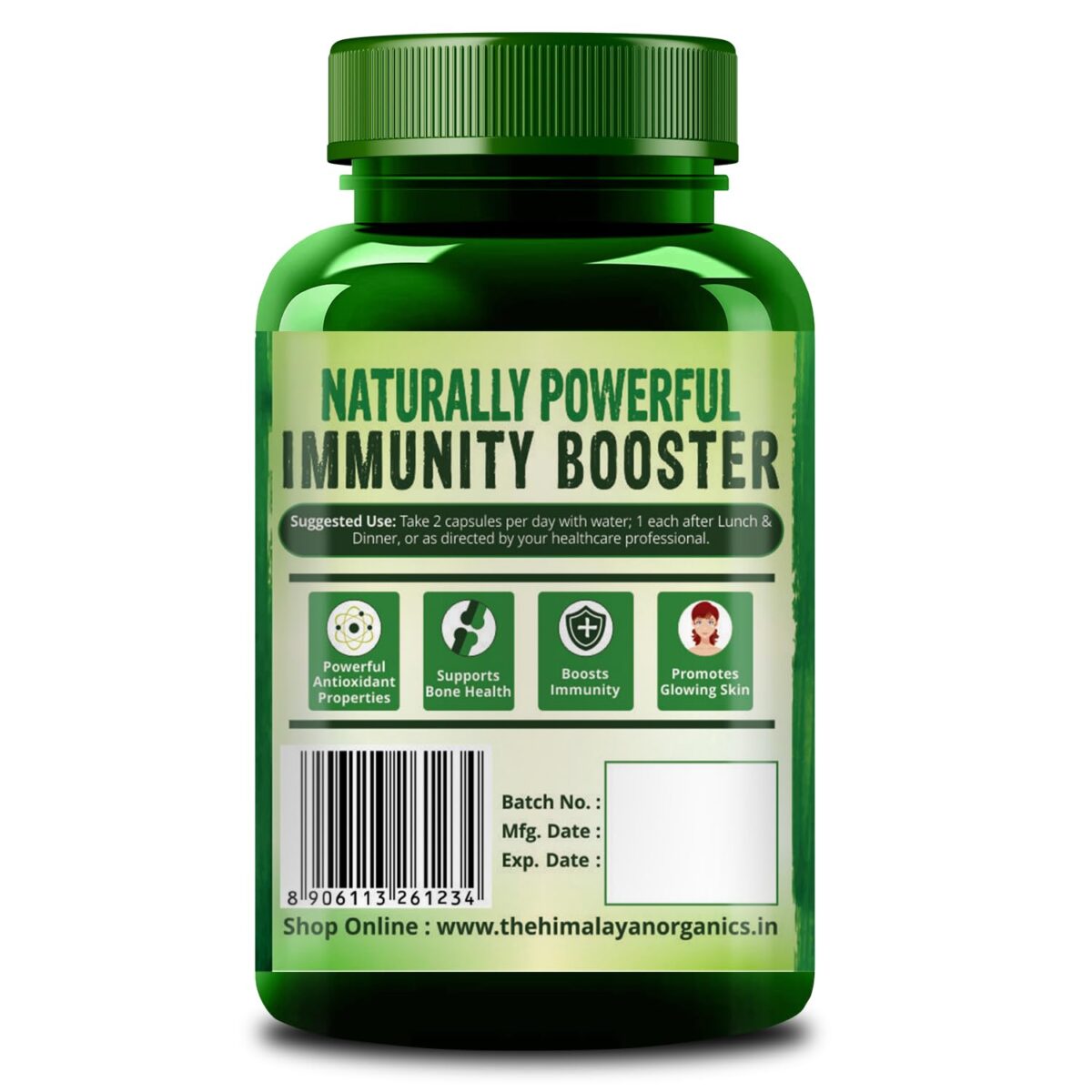 Himalayan Organics Plant Based Vitamin C with Zinc (120 Capsules) as Amla Extract - Glowing Skin & Immunity - Image 2