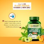 Himalayan Organics Plant Based Vitamin C with Zinc (120 Capsules) as Amla Extract - Glowing Skin & Immunity - Image 4