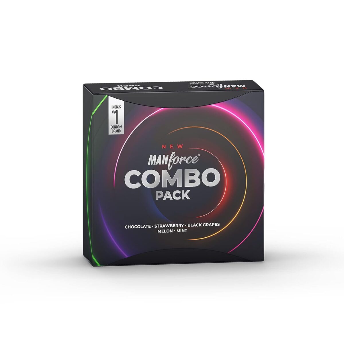 Manforce Combo Lubricated Dotted Condom .1 MANFORCE Combo Pack Chocolate Strawberry Coffee Black Grapes Melon Condom ,20 Pcs - Image 1