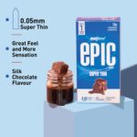 Manforce Epic Desire Super Thin Premium Condoms for Men, Silk Chocolate Flavour, Disposable Pouch (10 Counts) - Image 3