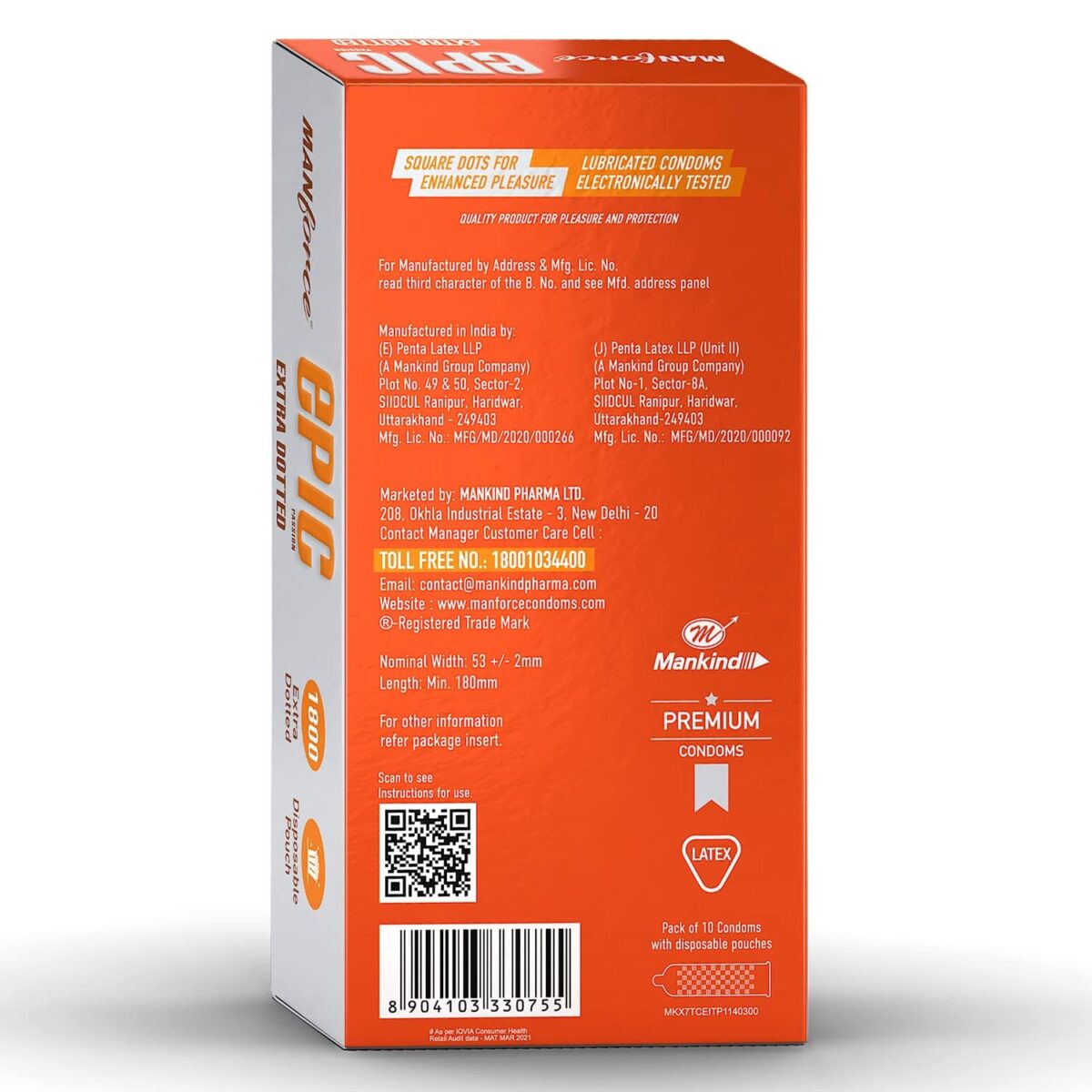 Manforce Epic Passion and Hot Dots, Condoms 10s(Pack of 2) - Image 3