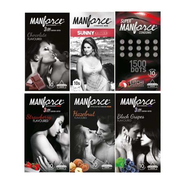 Manforce Mix Condoms Set Of 6 x 10 = 60 Condoms