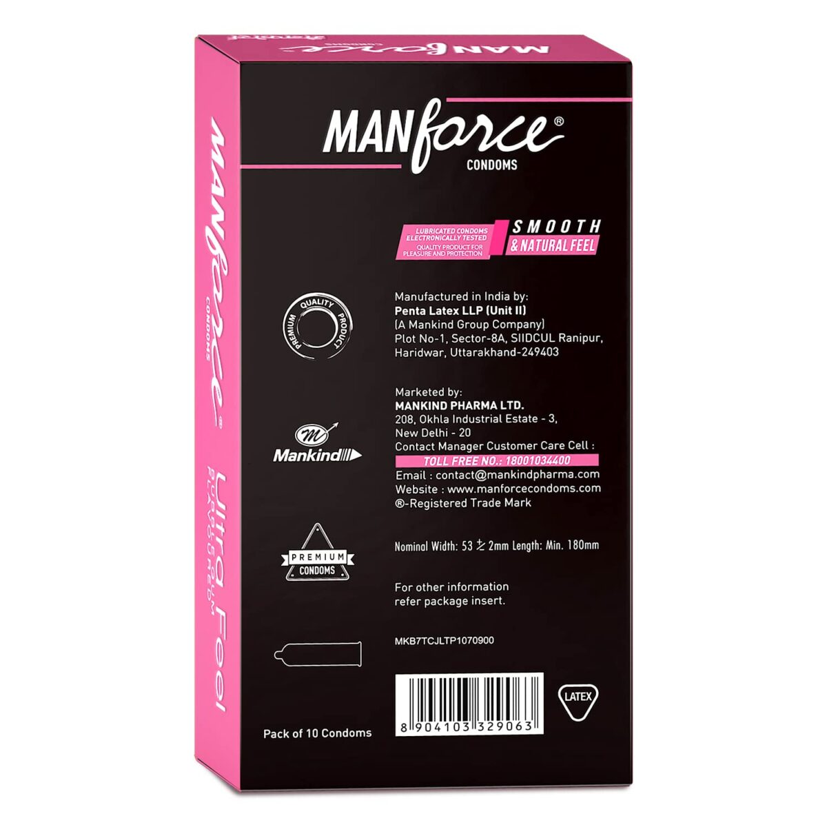 Manforce Ultra Feel Bubblegum Flavoured Condoms – 20 Condoms - Image 3