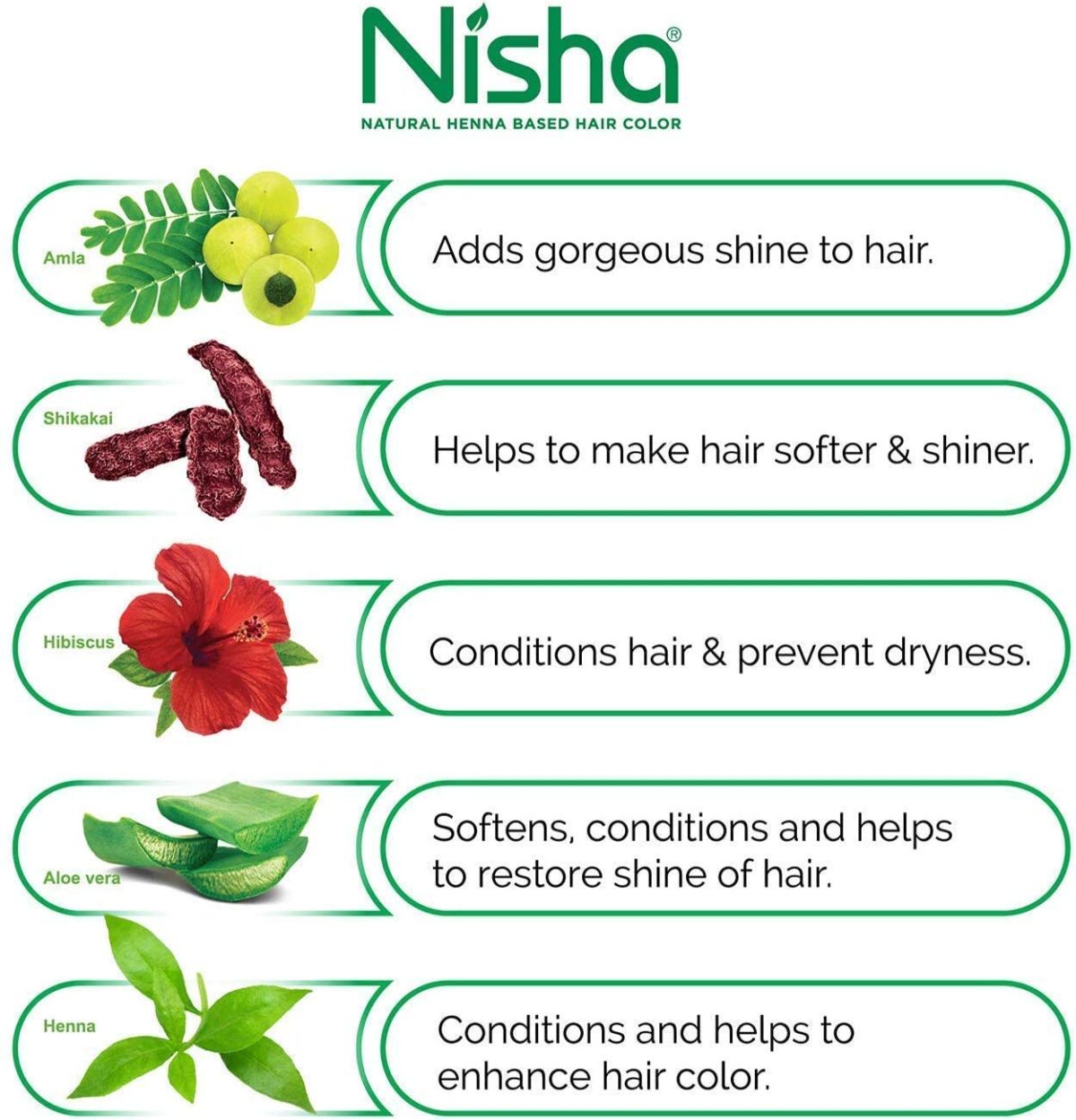 (PACK OF 10 ) NISHA hair henna (NATURAL Brown) 15 gm - Image 6