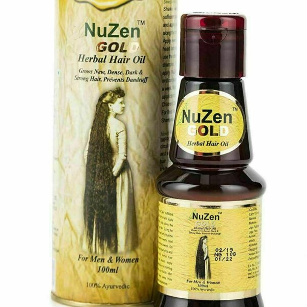 Nuzen Gold Herbal Hair Oil - 100% Pure Herbal Hair Oil , Grows New, Dense, Dark & Strong Hair, Prevents Dandruff,100% Ayurvedic and can be used both by Men & Women - 100ml