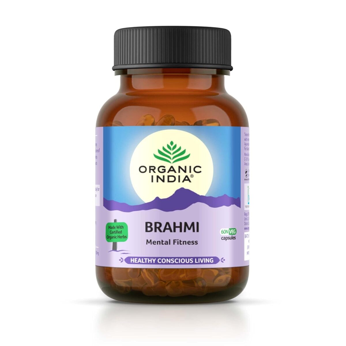 ORGANIC INDIA Brahmi Capsules For Improves Brain & Nervous System - 60 capsules - Image 1