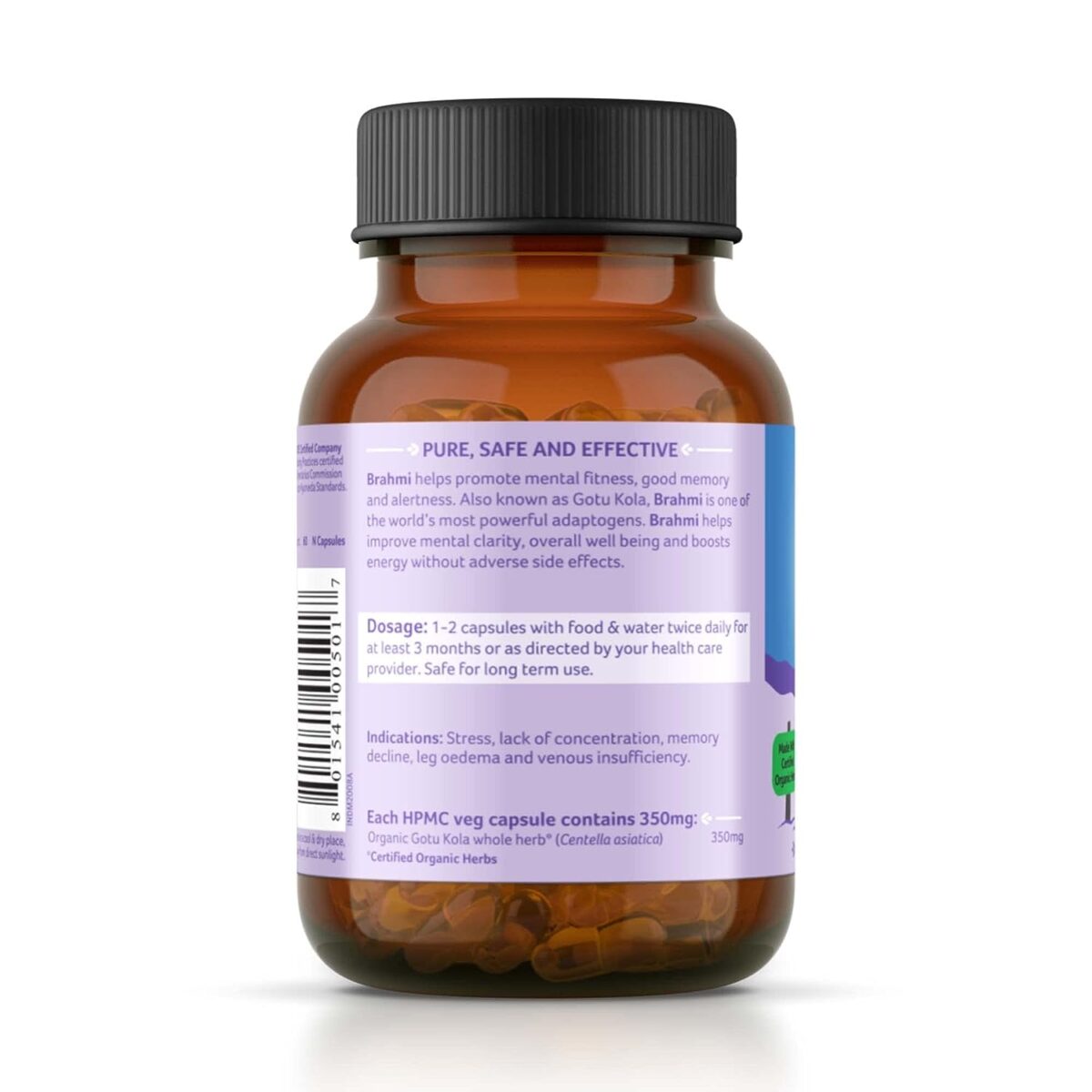 ORGANIC INDIA Brahmi Capsules For Improves Brain & Nervous System - 60 capsules - Image 2