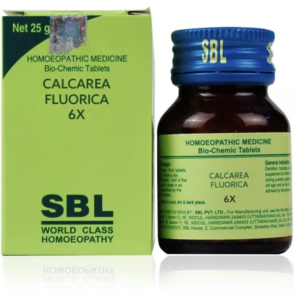 SBL Homeopathic Calcarea Fluorica Trituration Tablets (25gm) for skin disorders joint pain
