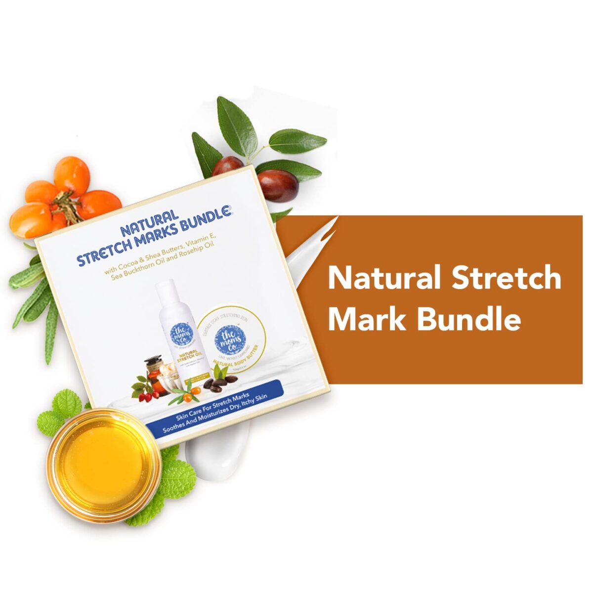 The Moms Co All Natural, Complete Care Solution for Stretch Marks for Women with 7 in 1 Natural Stretch Mark Oil (100ml) and Natural Body Butter (100g) | |Stretch Mark Oil | Stretch Mark Removal Cream - Image 2
