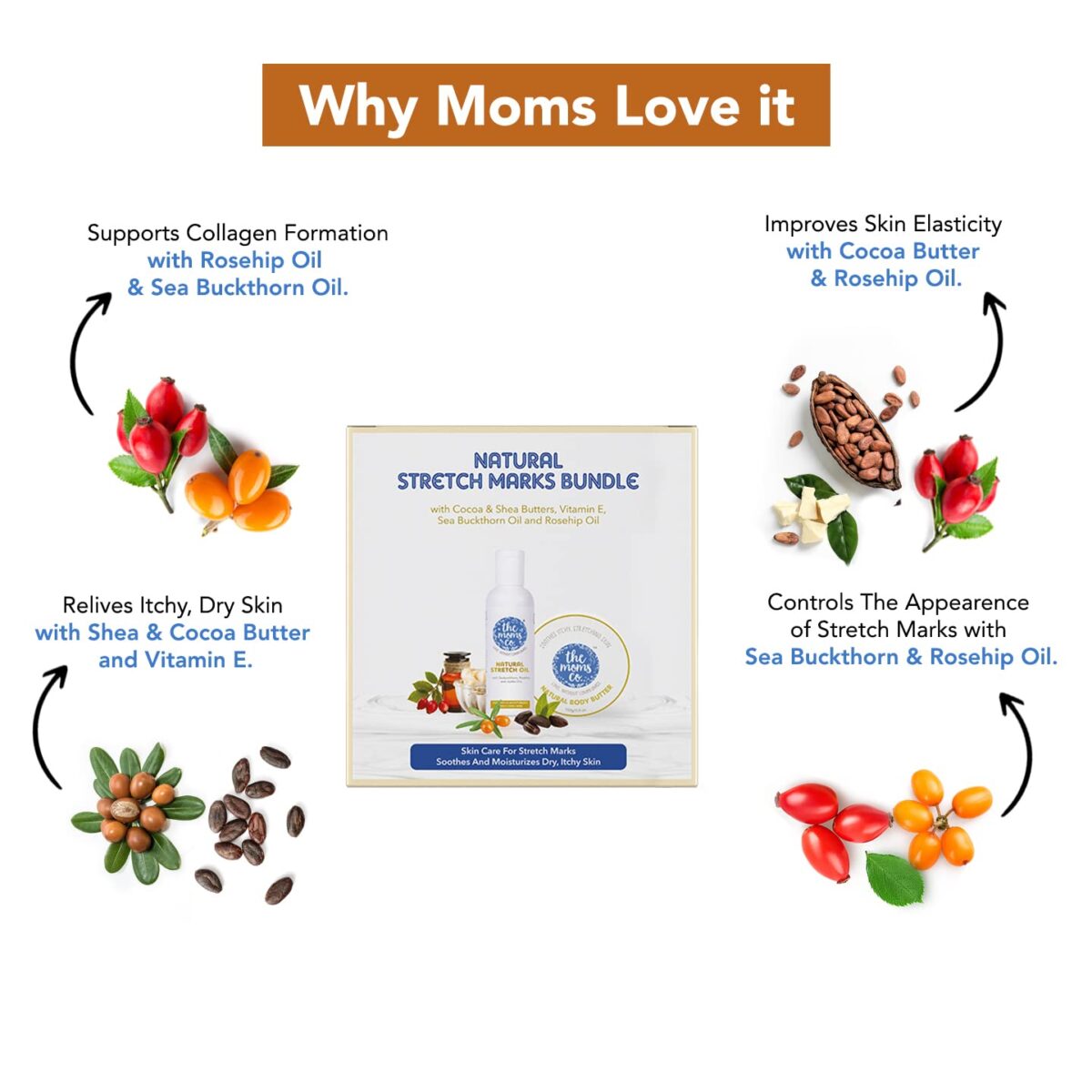 The Moms Co All Natural, Complete Care Solution for Stretch Marks for Women with 7 in 1 Natural Stretch Mark Oil (100ml) and Natural Body Butter (100g) | |Stretch Mark Oil | Stretch Mark Removal Cream - Image 5